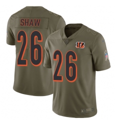 Youth Nike Cincinnati Bengals #26 Josh Shaw Limited Olive 2017 Salute to Service NFL Jersey