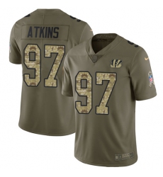 Men's Nike Cincinnati Bengals #97 Geno Atkins Limited Olive/Camo 2017 Salute to Service NFL Jersey