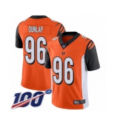 Men's Cincinnati Bengals #96 Carlos Dunlap Orange Alternate Vapor Untouchable Limited Player 100th Season Football Jersey