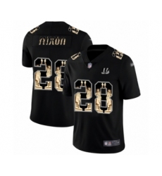 Men's Cincinnati Bengals #28 Joe Mixon Limited Black Statue of Liberty Football Jersey