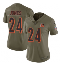 Women's Nike Cincinnati Bengals #24 Adam Jones Limited Olive 2017 Salute to Service NFL Jersey