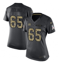 Women's Nike Cincinnati Bengals #65 Clint Boling Limited Black 2016 Salute to Service NFL Jersey
