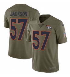 Youth Nike Denver Broncos #57 Tom Jackson Limited Olive 2017 Salute to Service NFL Jersey