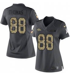 Women's Nike Denver Broncos #88 Demaryius Thomas Limited Black 2016 Salute to Service NFL Jersey