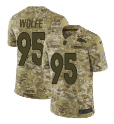 Youth Nike Denver Broncos #95 Derek Wolfe Limited Camo 2018 Salute to Service NFL Jersey