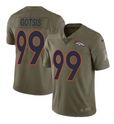 Men's Nike Denver Broncos #99 Adam Gotsis Limited Olive 2017 Salute to Service NFL Jersey