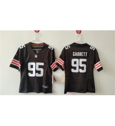 Women's Cleveland Browns #95 Myles Garrett Brown 2024 F.U.S.E Stitched Jersey(Run Small)