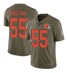 Youth Nike Cleveland Browns #55 Danny Shelton Limited Olive 2017 Salute to Service NFL Jersey