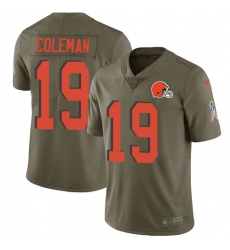 Men's Nike Cleveland Browns #19 Corey Coleman Limited Olive 2017 Salute to Service NFL Jersey