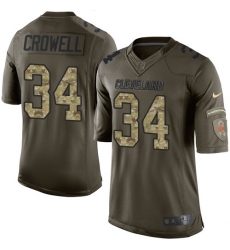 Men's Nike Cleveland Browns #34 Isaiah Crowell Elite Green Salute to Service NFL Jersey