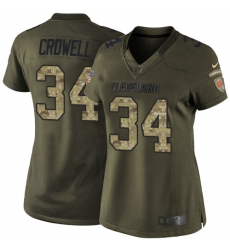 Women's Nike Cleveland Browns #34 Isaiah Crowell Elite Green Salute to Service NFL Jersey
