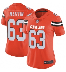 Women's Nike Cleveland Browns #63 Marcus Martin Orange Alternate Vapor Untouchable Limited Player NFL Jersey