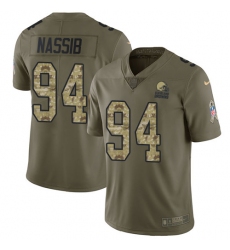 Men's Nike Cleveland Browns #94 Carl Nassib Limited Olive/Camo 2017 Salute to Service NFL Jersey