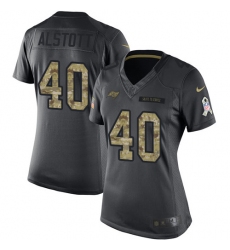Women's Nike Tampa Bay Buccaneers #40 Mike Alstott Limited Black 2016 Salute to Service NFL Jersey