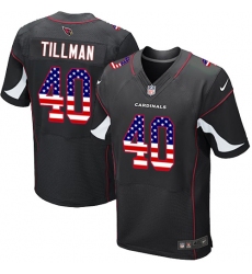 Men's Nike Arizona Cardinals #40 Pat Tillman Elite Black Alternate USA Flag Fashion NFL Jersey