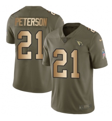 Youth Nike Arizona Cardinals #21 Patrick Peterson Limited Olive/Gold 2017 Salute to Service NFL Jersey