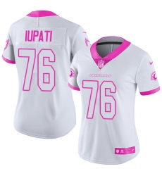 Women's Nike Arizona Cardinals #76 Mike Iupati Limited White/Pink Rush Fashion NFL Jersey