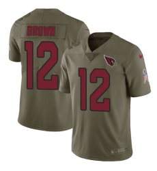 Men's Nike Arizona Cardinals #12 John Brown Limited Olive 2017 Salute to Service NFL Jersey