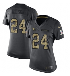 Women's Nike Arizona Cardinals #24 Adrian Wilson Limited Black 2016 Salute to Service NFL Jersey