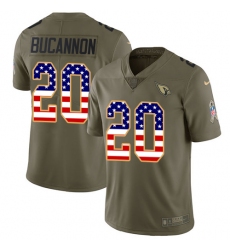 Men's Nike Arizona Cardinals #20 Deone Bucannon Limited Olive/USA Flag 2017 Salute to Service NFL Jersey