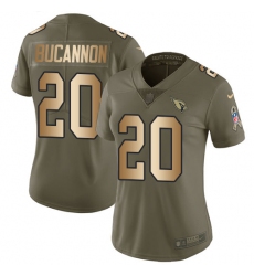Women's Nike Arizona Cardinals #20 Deone Bucannon Limited Olive/Gold 2017 Salute to Service NFL Jersey