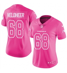 Women's Nike Arizona Cardinals #68 Jared Veldheer Limited Pink Rush Fashion NFL Jersey