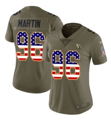 Women's Nike Arizona Cardinals #96 Kareem Martin Limited Olive/USA Flag 2017 Salute to Service NFL Jersey