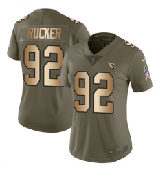 Women's Nike Arizona Cardinals #92 Frostee Rucker Limited Olive/Gold 2017 Salute to Service NFL Jersey