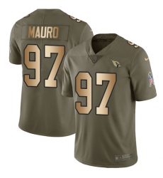 Men's Nike Arizona Cardinals #97 Josh Mauro Limited Olive/Gold 2017 Salute to Service NFL Jersey