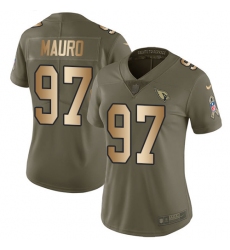 Women's Nike Arizona Cardinals #97 Josh Mauro Limited Olive/Gold 2017 Salute to Service NFL Jersey