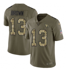 Men's Nike Arizona Cardinals #13 Jaron Brown Limited Olive/Camo 2017 Salute to Service NFL Jersey