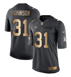Men's Nike Arizona Cardinals #31 David Johnson Limited Black/Gold Salute to Service NFL Jersey