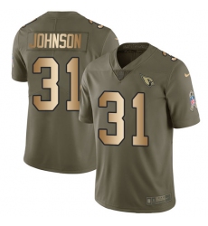 Men's Nike Arizona Cardinals #31 David Johnson Limited Olive/Gold 2017 Salute to Service NFL Jersey