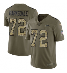 Youth Nike Los Angeles Chargers #72 Joe Barksdale Limited Olive/Camo 2017 Salute to Service NFL Jersey