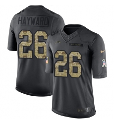 Men's Nike Los Angeles Chargers #26 Casey Hayward Limited Black 2016 Salute to Service NFL Jersey
