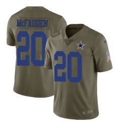 Men's Nike Dallas Cowboys #20 Darren McFadden Limited Olive 2017 Salute to Service NFL Jersey
