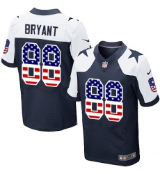 Men's Nike Dallas Cowboys #88 Dez Bryant Elite Navy Blue Alternate USA Flag Fashion NFL Jersey