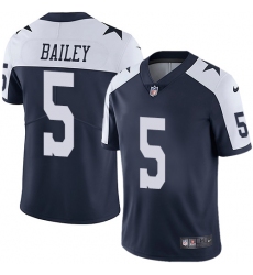 Men's Nike Dallas Cowboys #5 Dan Bailey Navy Blue Throwback Alternate Vapor Untouchable Limited Player NFL Jersey