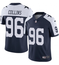 Youth Nike Dallas Cowboys #96 Maliek Collins Navy Blue Throwback Alternate Vapor Untouchable Limited Player NFL Jersey