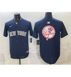 Mens New York Yankees Team Big Logo Navy Limited Stitched Baseball Jersey
