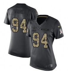 Women's Nike Dallas Cowboys #94 DeMarcus Ware Limited Black 2016 Salute to Service NFL Jersey
