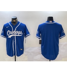 Men's Dallas Cowboys Blank Light Blue Stitched Cool Base Nike Baseball Jersey