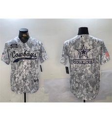 Men's Dallas Cowboys Team Big Logo 2024 Arctic Camo Salute To Service Stitched Baseball Jerseys