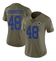 Women's Nike Dallas Cowboys #48 Daryl Johnston Limited Olive 2017 Salute to Service NFL Jersey