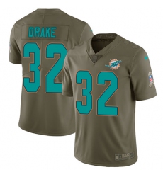 Men's Nike Miami Dolphins #32 Kenyan Drake Limited Olive 2017 Salute to Service NFL Jersey