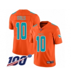 Men's Miami Dolphins #10 Kenny Stills Limited Orange Inverted Legend 100th Season Football Jersey