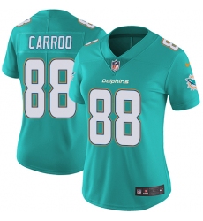 Women's Nike Miami Dolphins #88 Leonte Carroo Aqua Green Team Color Vapor Untouchable Limited Player NFL Jersey
