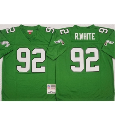 Men's Philadelphia Eagles #92 Reggie White Kelly Green Throwback Football Stitched Jersey