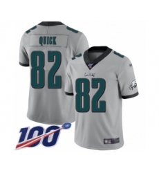 Youth Philadelphia Eagles #82 Mike Quick Limited Silver Inverted Legend 100th Season Football Jersey