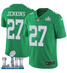 Men's Nike Philadelphia Eagles #27 Malcolm Jenkins Limited Green Rush Vapor Untouchable Super Bowl LII NFL Jersey
